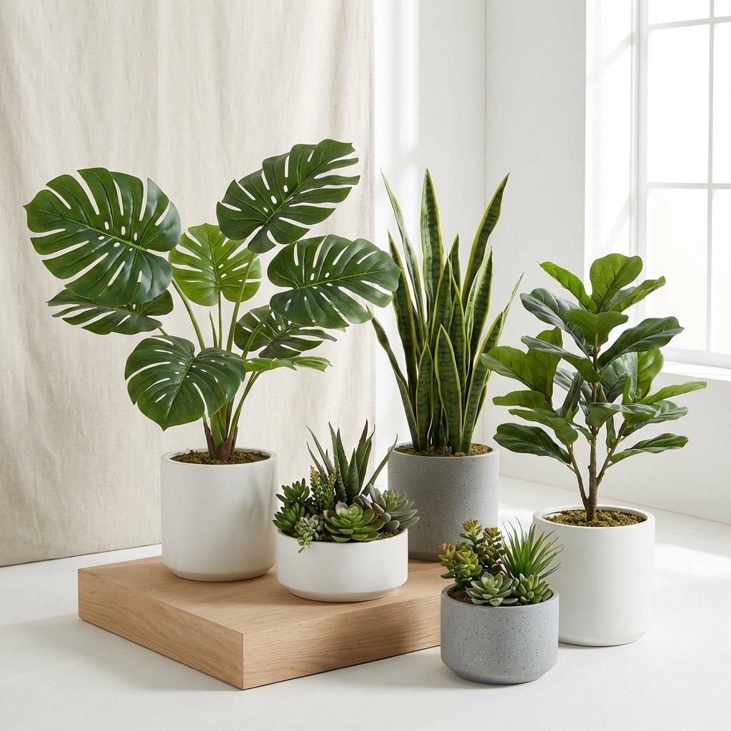 Saksılı yapay bitkiler ve sukulentler