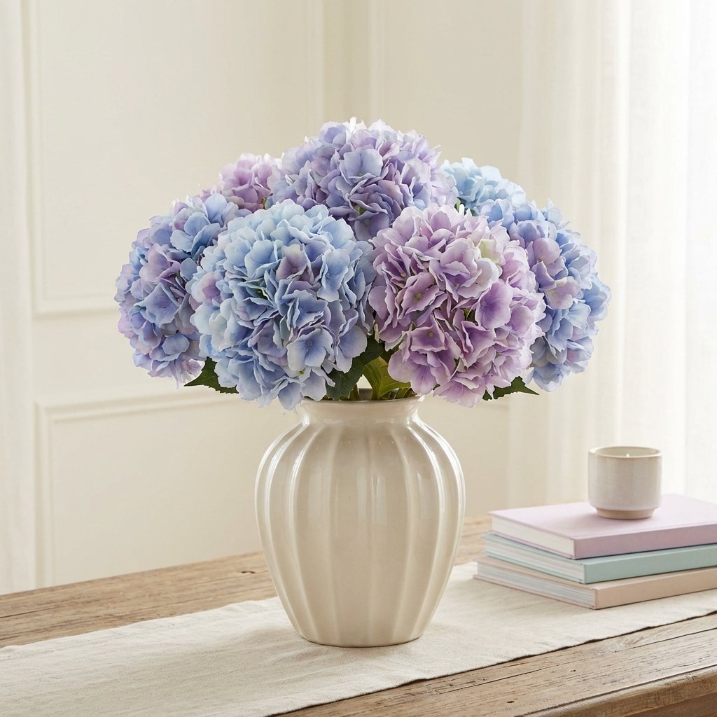 Mavi ve mor yapay ortanca